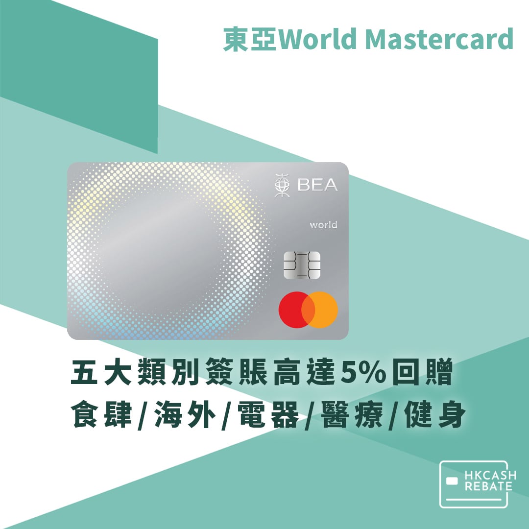 東亞World Mastercard信用卡：食肆/海外簽賬高達5%回贈！迎新/上下限/年費全攻略